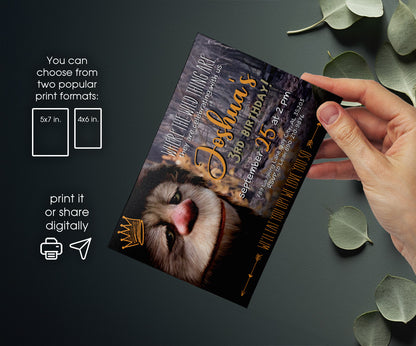 Where The Wild Things Are Maurice Sendak customizable invitation template | Share or Print | JD583
