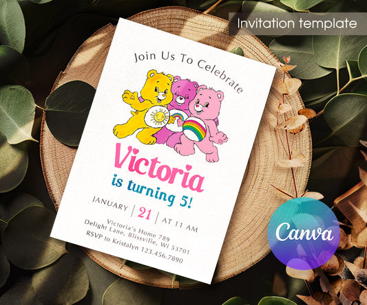 Care Bears customizable invitation template | Share or Print | UO262