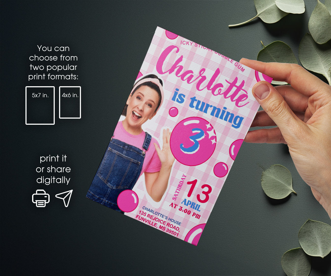 Ms. Rachel customizable invitation template | Share or Print | NQ899