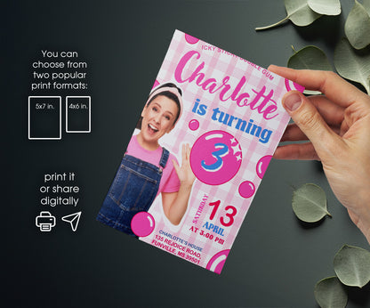 Ms. Rachel customizable invitation template | Share or Print | NQ899