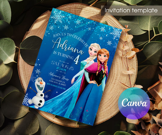 Frozen Elsa customizable invitation template | Share or Print | girl | BF548