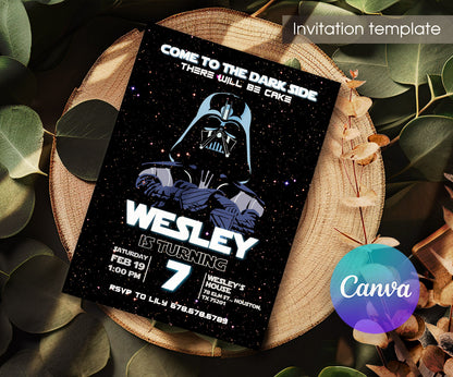 Star Wars Darth Vader customizable invitation template | Share or Print | boy | EO585