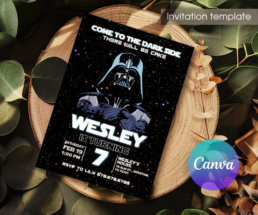 Star Wars Darth Vader customizable invitation template | Share or Print | boy | EO585