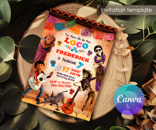 Coco Día Muertos Halloween customizable invitation template | Share or Print | DF225