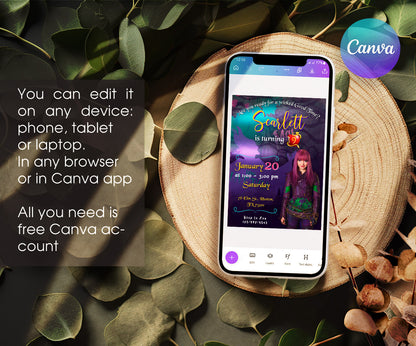 Descendants Disney customizable invitation template | Share or Print | YN989
