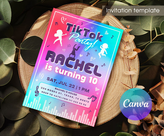 Tik Tok Party customizable invitation template | Share or Print | SY475