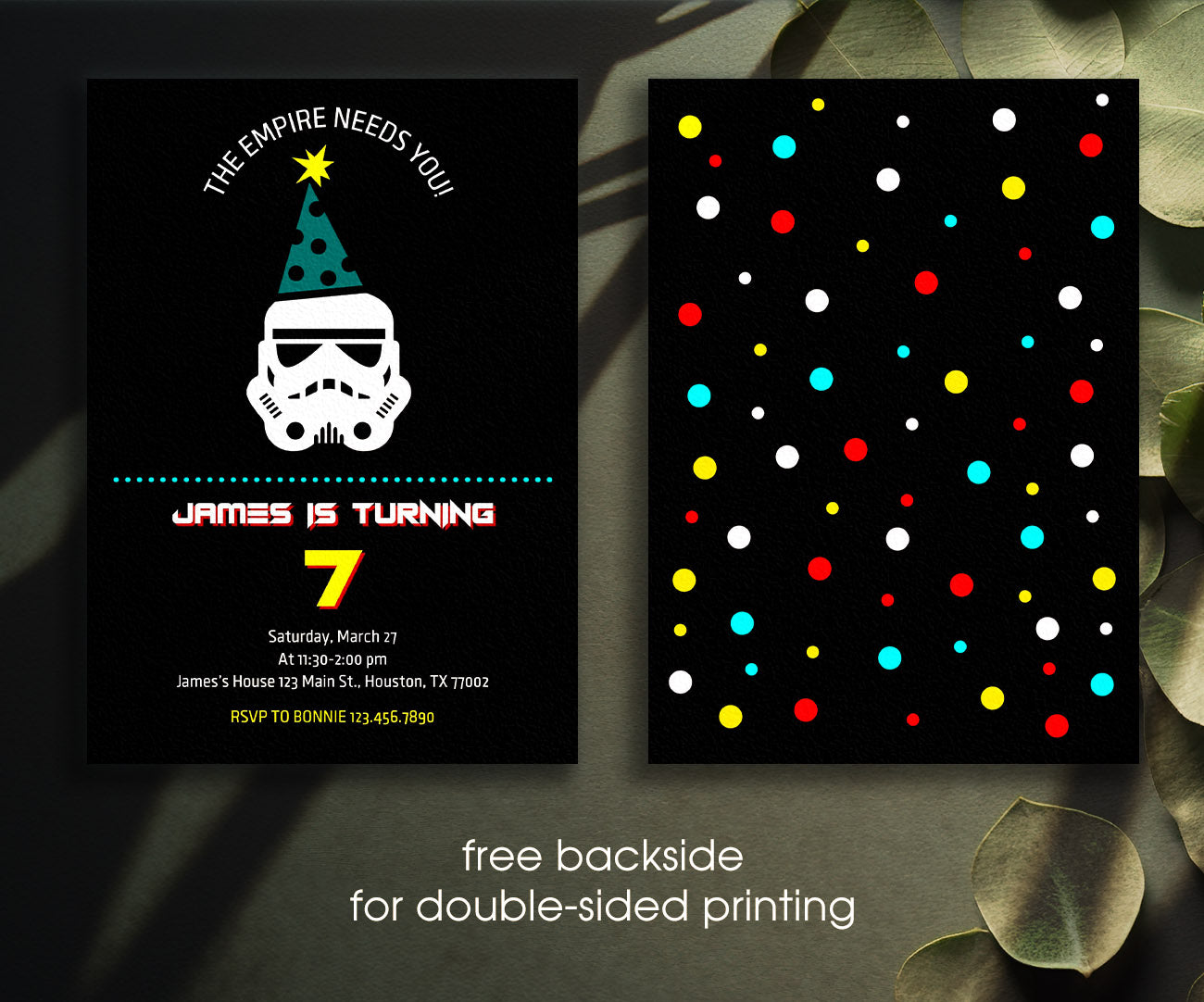 Star Wars Darth Vader customizable invitation template | Share or Print | boy | WF468