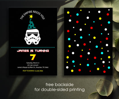 Star Wars Darth Vader customizable invitation template | Share or Print | boy | WF468