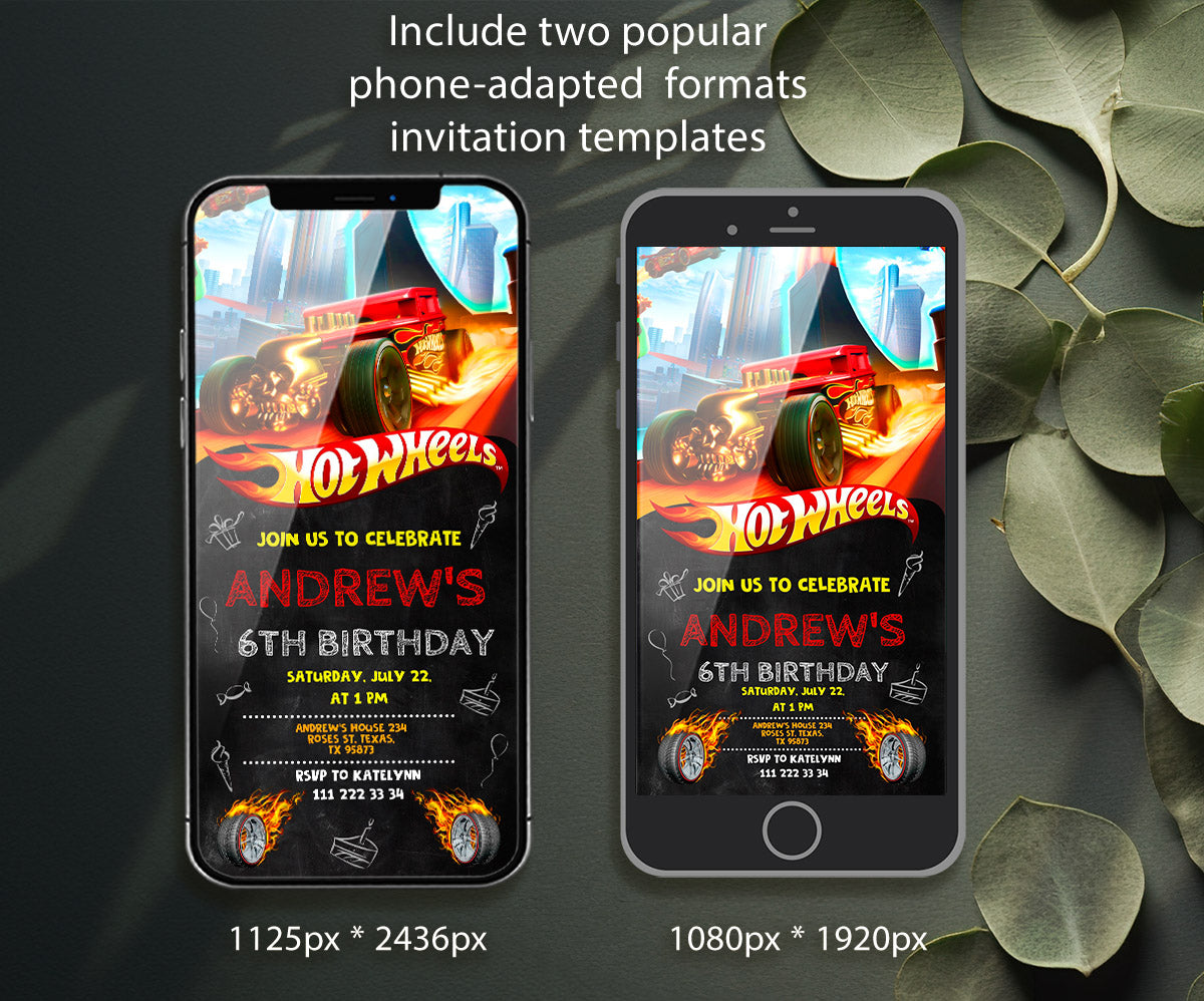 Hot Wheels Racing customizable invitation template | Share or Print | boy | SC773