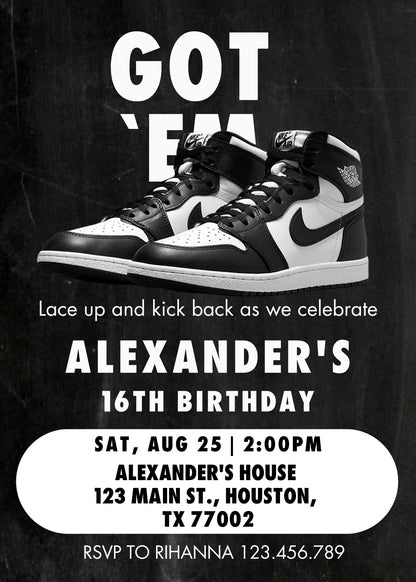 Sneaker Ball Air Jordan Nike customizable invitation template | Share or Print | RB413