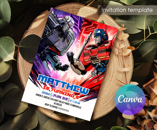 Transformers Rescue Bots customizable invitation template | Share or Print | boy | IC856
