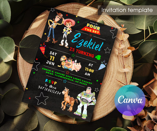 Toy Story Woody customizable invitation template | Share or Print | QG770