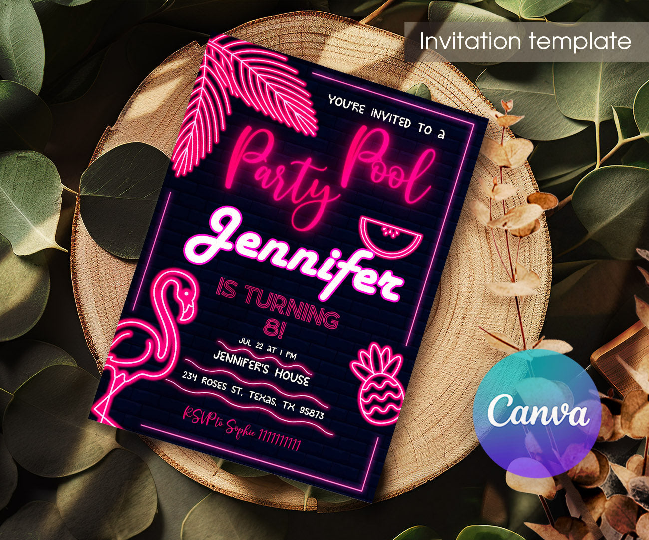 Pool Party customizable invitation template | Share or Print | ET149