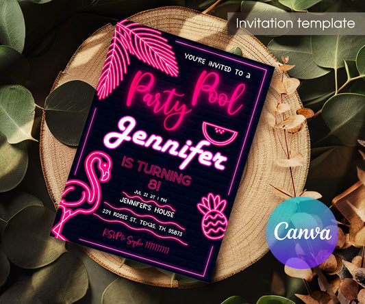 Pool Party customizable invitation template | Share or Print | ET149