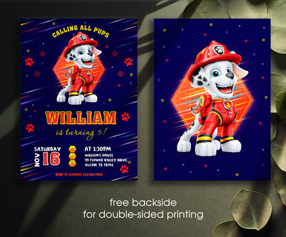 PAW Patrol customizable invitation template | Share or Print | IH341