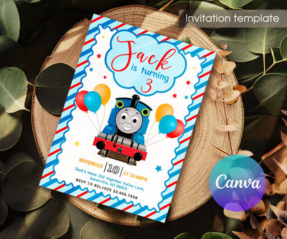 Thomas Train & Friends customizable invitation template | Share or Print | SU742