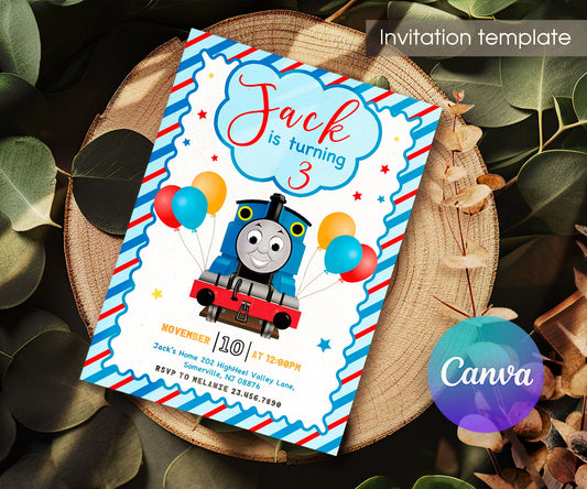Thomas Train & Friends customizable invitation template | Share or Print | SU742