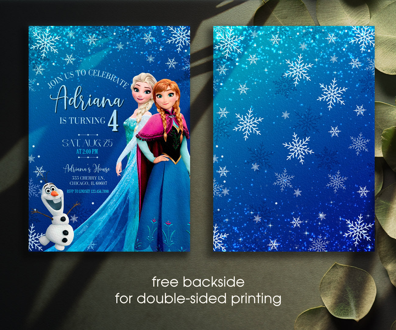 Frozen Elsa customizable invitation template | Share or Print | girl | BF548