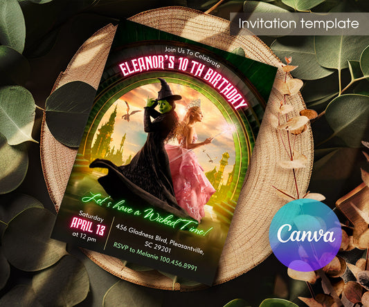 Wicked Musical Movie customizable invitation template | Share or Print | PH958