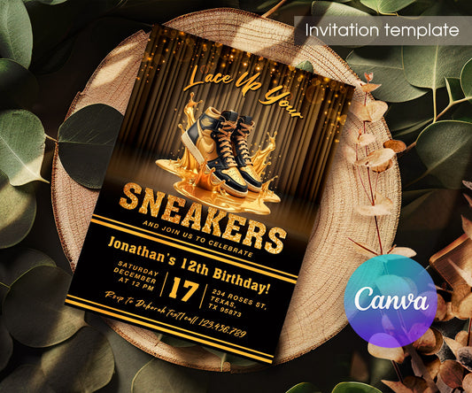 Sneaker Ball Air Jordan Nike customizable invitation template | Share or Print | XL811
