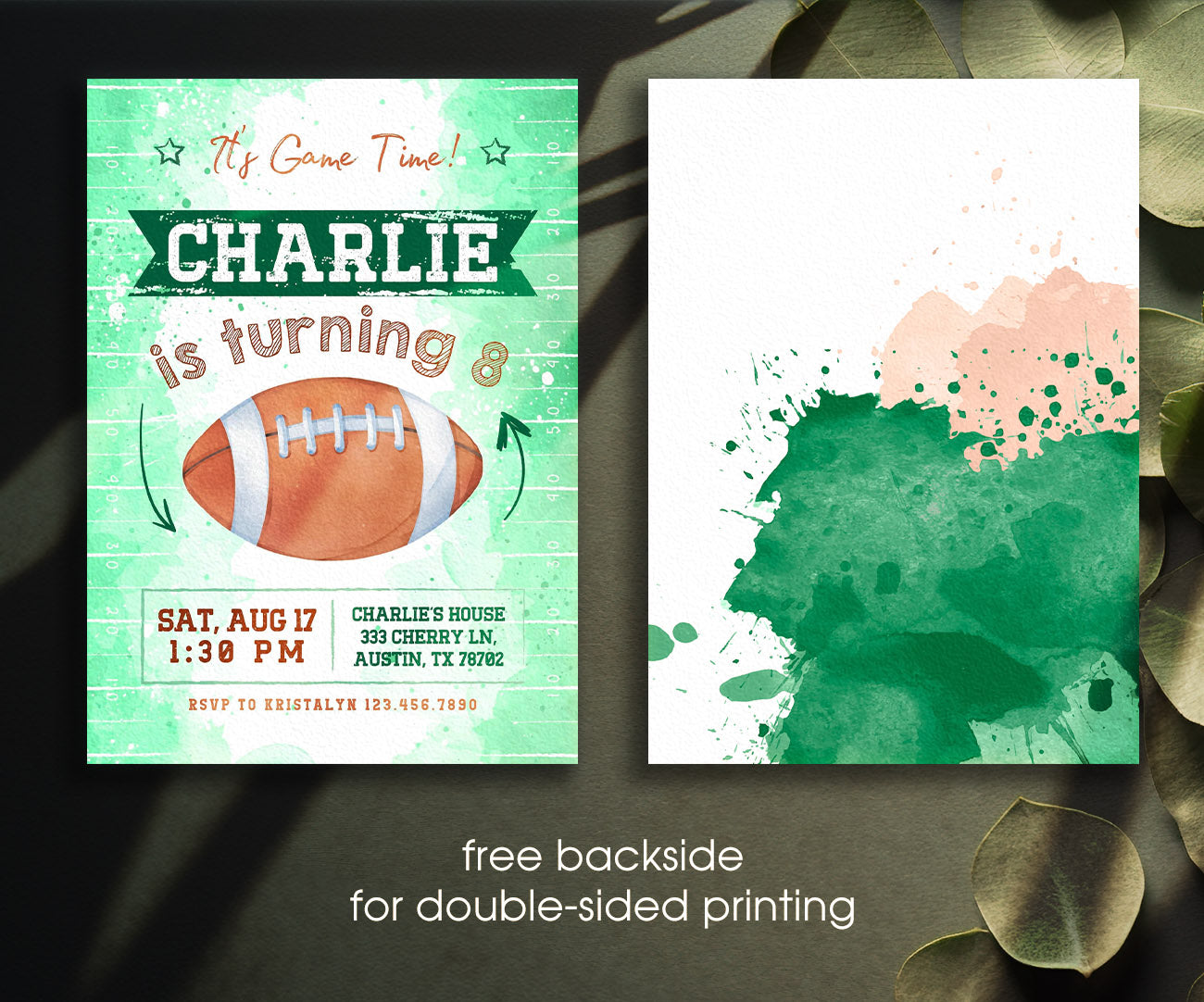 Super Bowl Football customizable invitation template | Share or Print | boy | VT556
