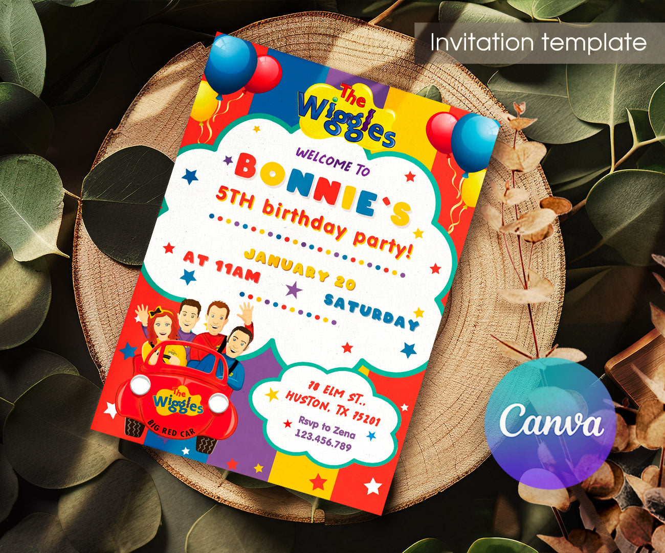 Wiggles One Finger One Thumb customizable invitation template | Share or Print | TO931