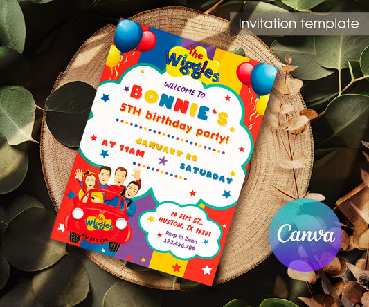 Wiggles One Finger One Thumb customizable invitation template | Share or Print | TO931