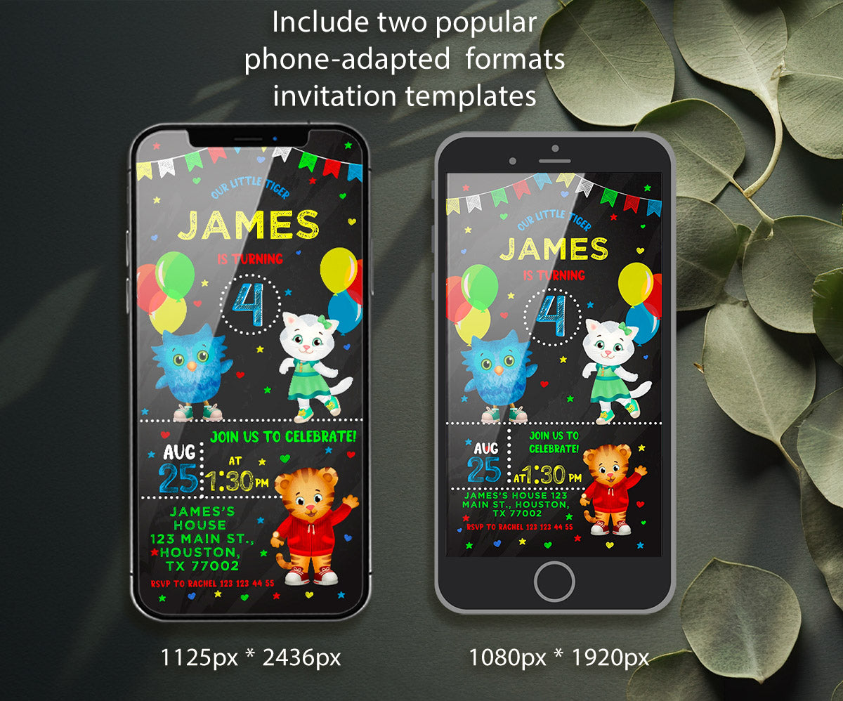 Daniel Tiger's Neighborhood customizable invitation template | Share or Print | TL442