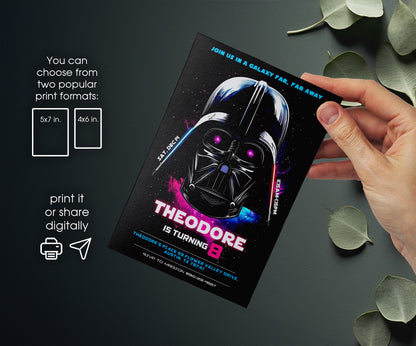 Star Wars Darth Vader customizable invitation template | Share or Print | boy | ND629