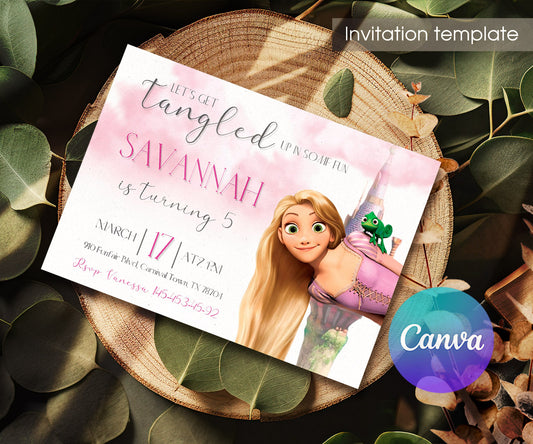 Rapunzel Princess Tangled customizable invitation template | Share or Print | girl | YQ140