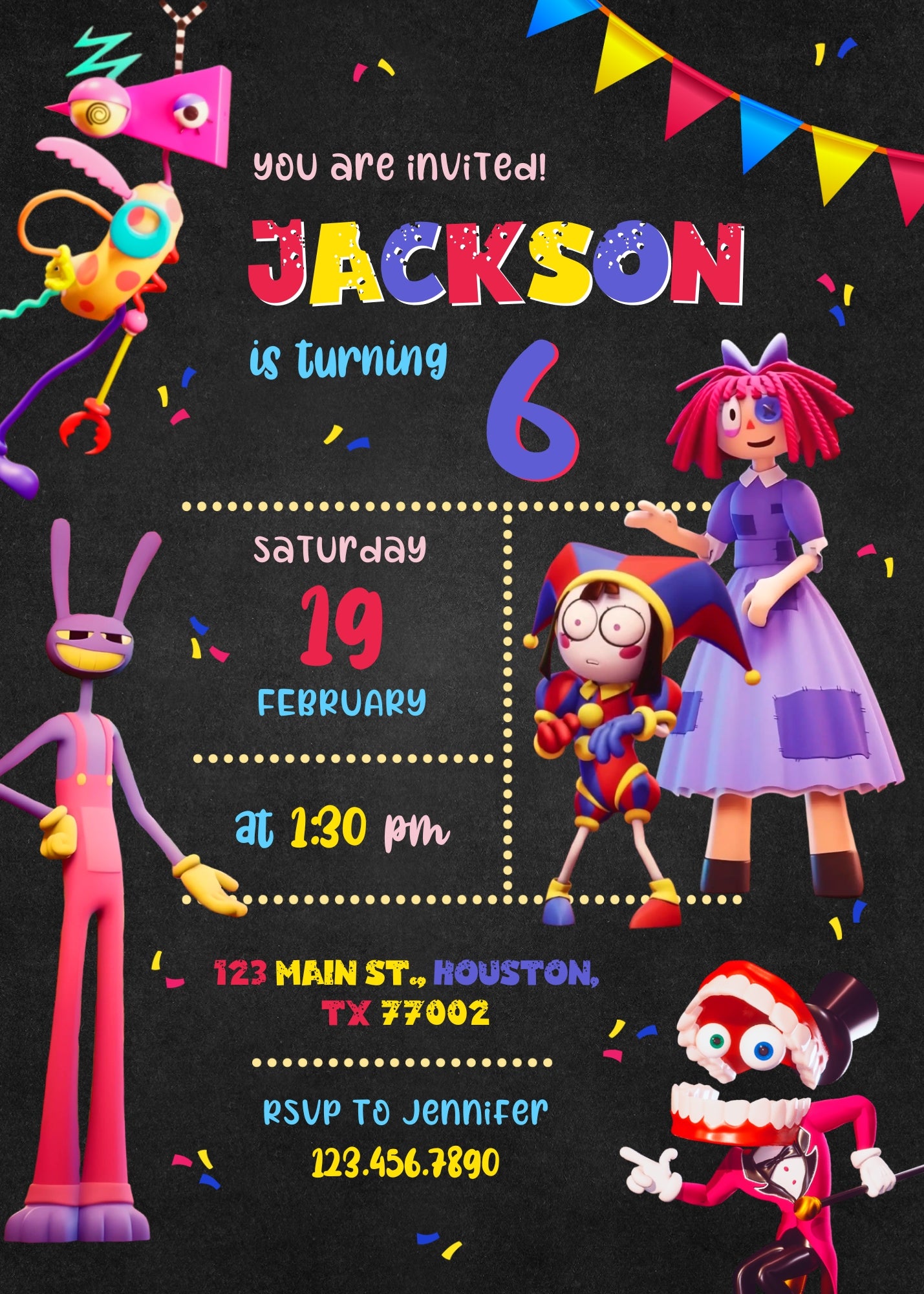 The Amazing Digital Circus customizable invitation template | Share or Print | ZX630