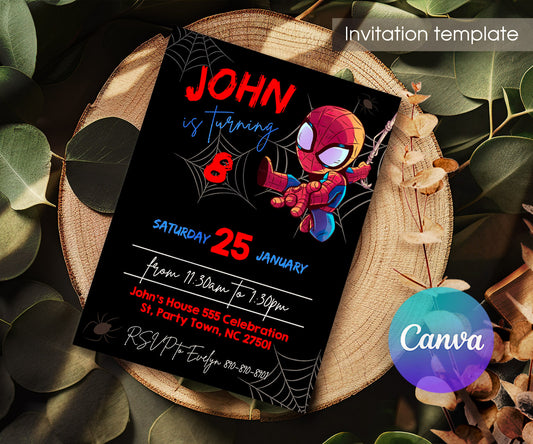 Spidey and His Amazing Friends customizable invitation template | Share or Print | boy | NT722