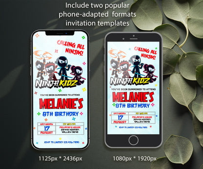 Ninja Kidz TV customizable invitation template | Share or Print | QG796