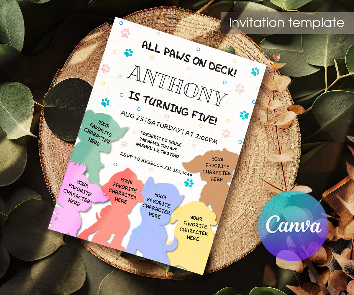 PAW Patrol customizable invitation template | Share or Print | AT759
