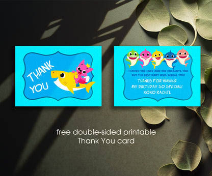 Baby Shark customizable invitation template | Share or Print | DB482