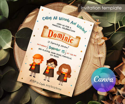 Harry Potter customizable invitation template | Share or Print | EU927