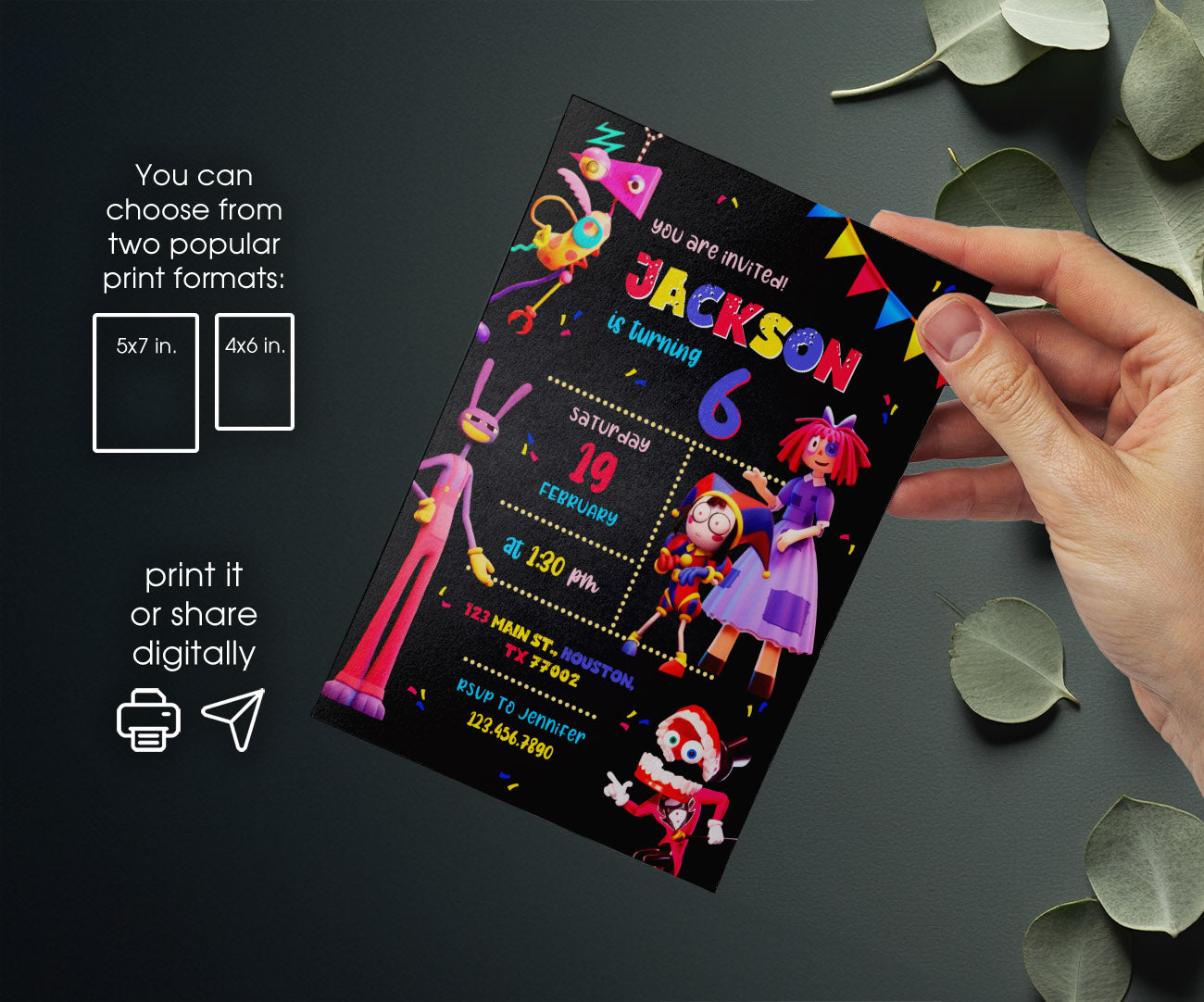The Amazing Digital Circus customizable invitation template | Share or Print | ZX630