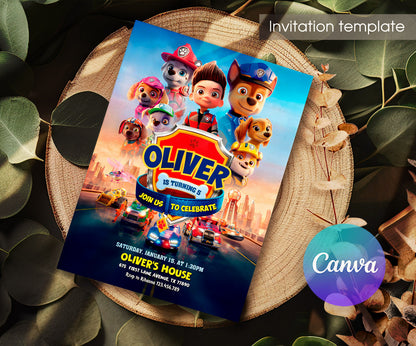 PAW Patrol customizable invitation template | Share or Print | AH749