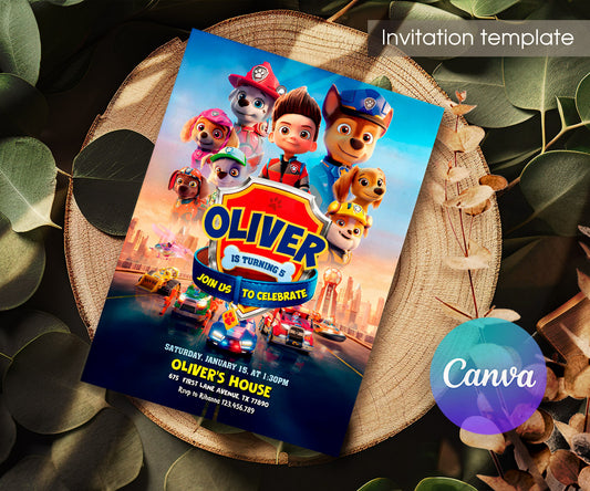 PAW Patrol customizable invitation template | Share or Print | AH749