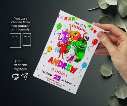 Garten of Banban Gamer customizable invitation template | Share or Print | BV920