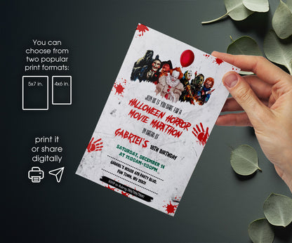 Horror Killer Movie Party customizable invitation template | Share or Print | UQ425