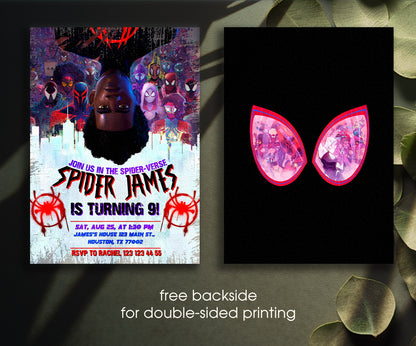 Spider Man Across the Spider-Verse customizable invitation template | Share or Print | boy | EO231