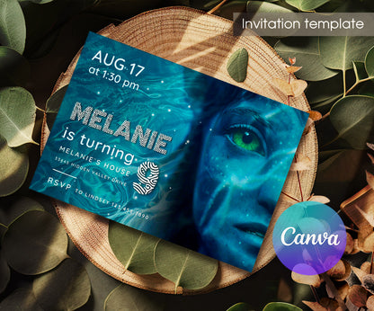 Avatar The Way of Water customizable invitation template | Share or Print | VJ832