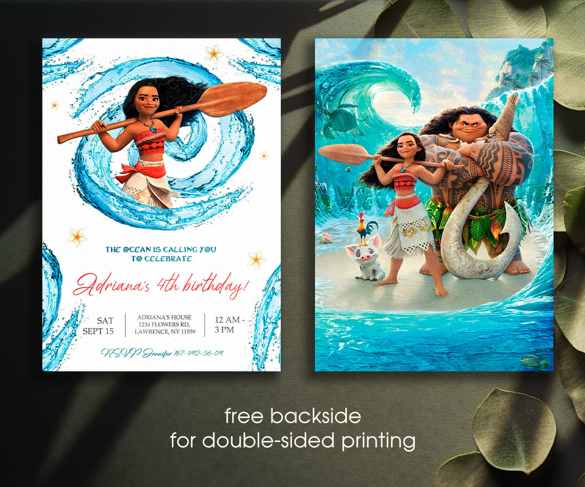 Moana Princess customizable invitation template | Share or Print | girl | FO502