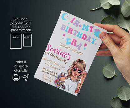 Taylor Swift Eras Tour customizable invitation template | Share or Print | girl | QP297