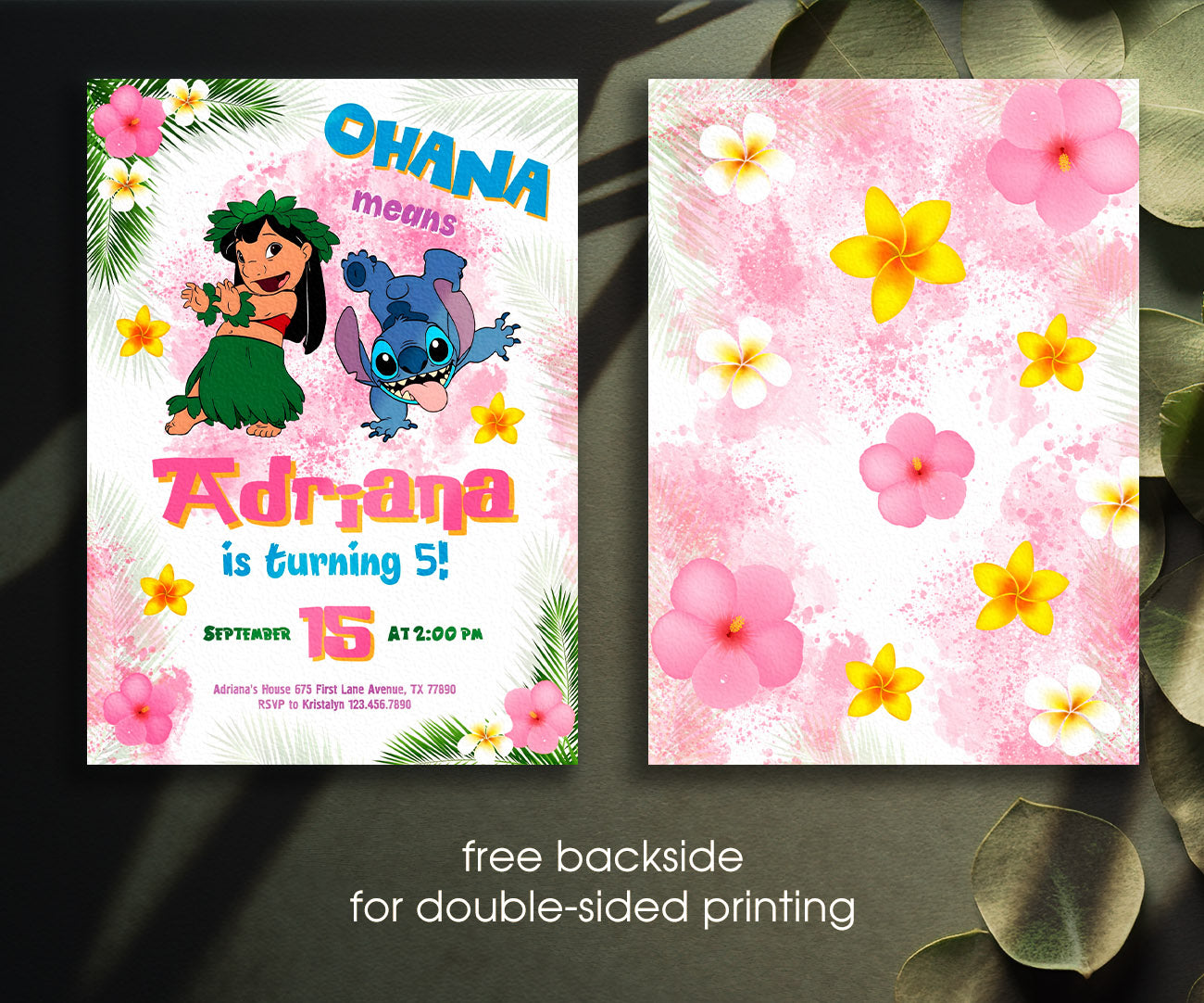 Lilo & Stitch Aloha customizable invitation template | Share or Print | UP211