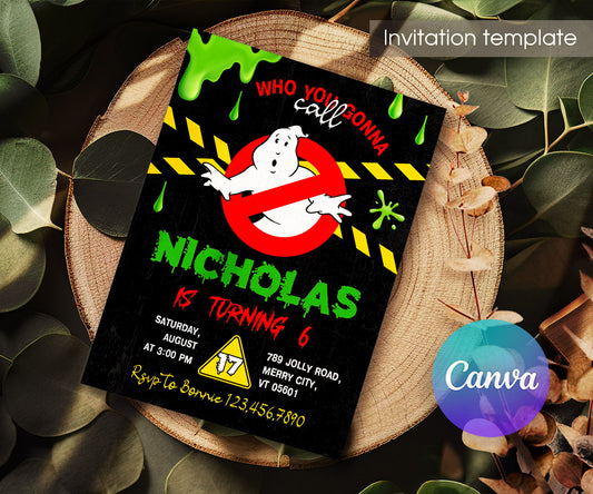 Ghostbusters customizable invitation template | Share or Print | HE271