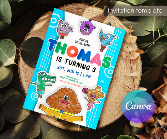 Hey Duggee customizable invitation template | Share or Print | QE719