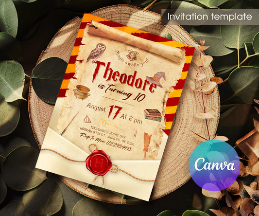 Harry Potter customizable invitation template | Share or Print | DT196