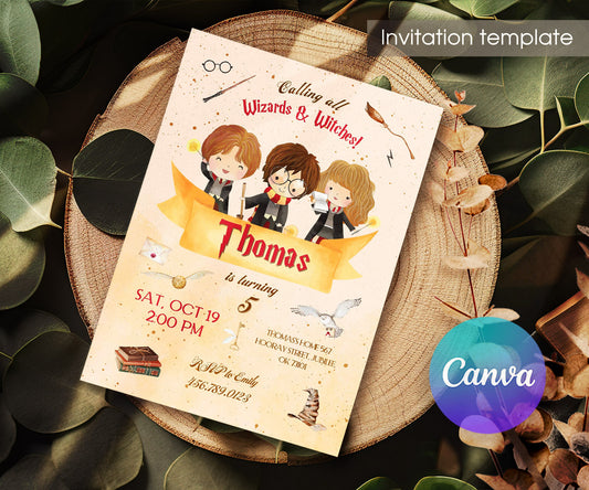 Harry Potter customizable invitation template | Share or Print | JI589